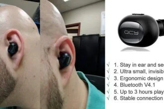 QCY Bluetooth Earbud Wireless Headset Invisible Headphone Mini Earphone Earpiece with MIC