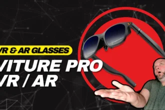 Viture Pro XR Glasses displaying an immersive virtual screen