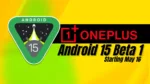 OnePlus 12 and OnePlus Open smartphones showcasing the new Android 15 Beta 1 update features like improved low-light photography and in-app camera controls.