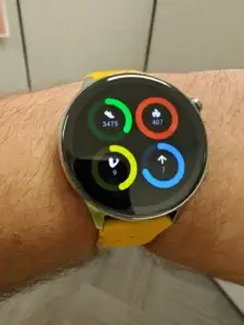 OnePlus Watch 2 displaying detailed health data, including heart rate, steps, and sleep tracking.