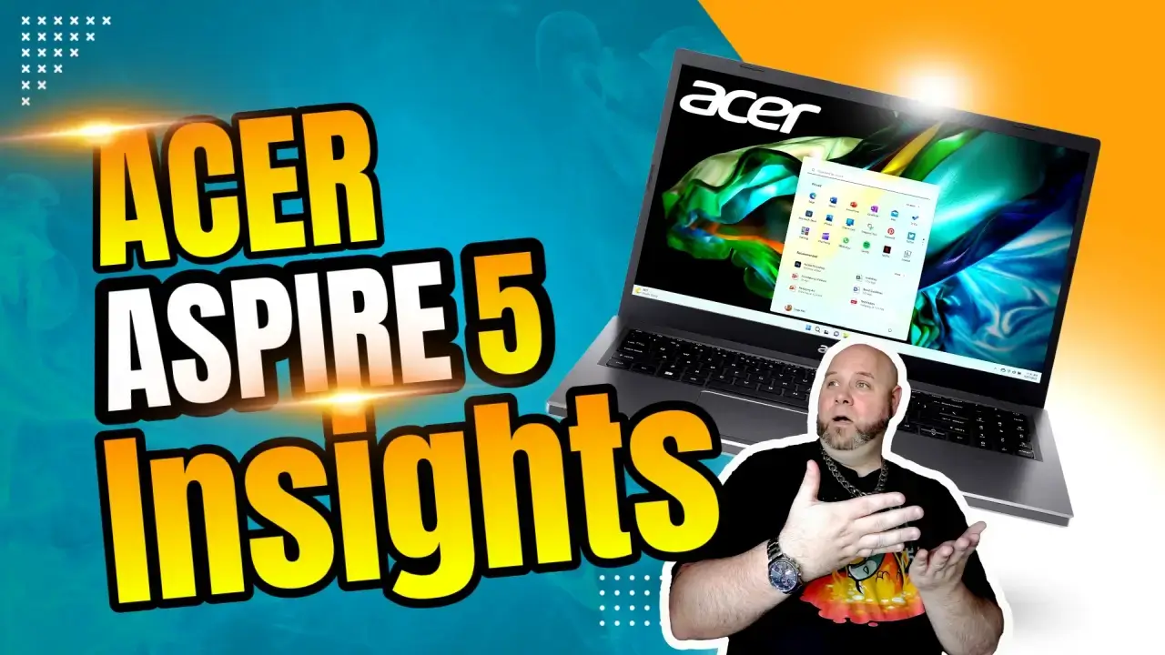 Acer Aspire 5 Slim laptop with 15.6-inch FHD touch display, Intel Core i5, and sleek design.