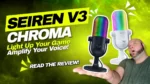 Razer Seiren V3 Chroma microphone designed for gamers, featuring vibrant RGB lighting and crystal-clear audio performance. Perfect for streaming and enhancing your gaming setup.