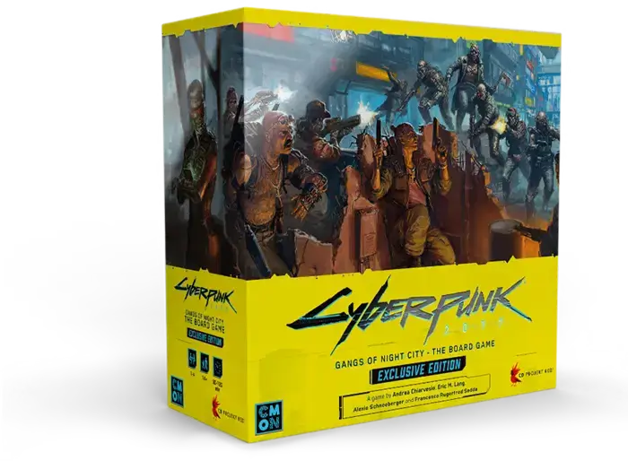 Engaging gameplay scene from CMON Cyberpunk 2077: Gangs of Night City Board Game, highlighting players strategizing in the vibrant and chaotic environment of Night City.